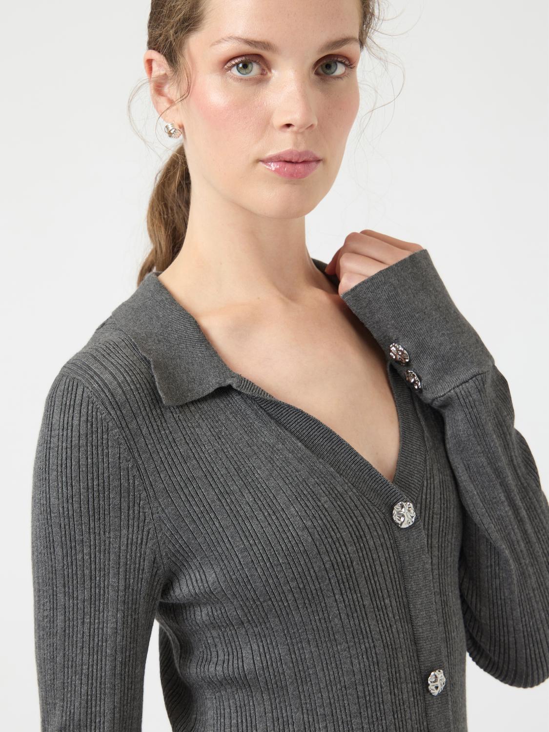 YASMIQLO Midi Dress - Dark Grey Melange - VERO MODA & VILA Bergvik